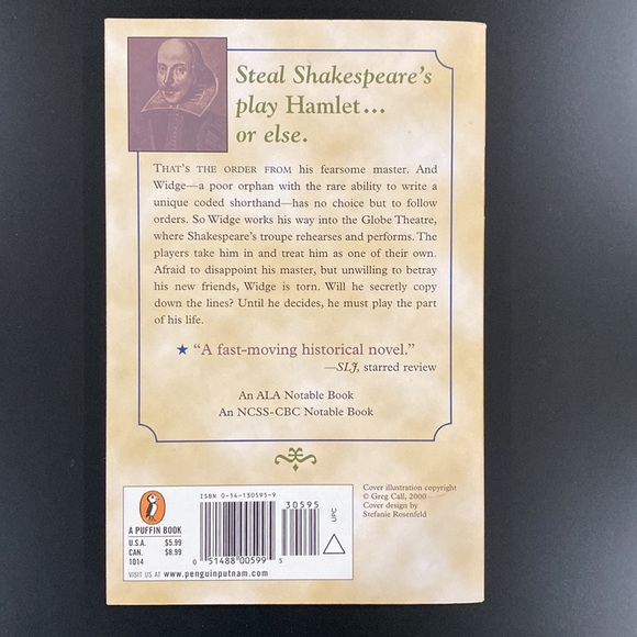 The Shakespeare Stealer by Gary Blackwood - Paperback Novel - Picture 2 of 4